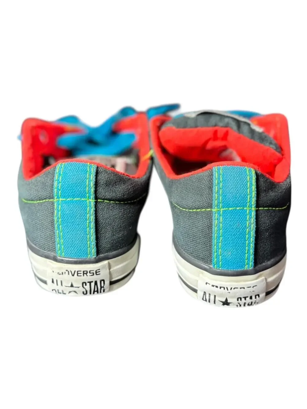 Converse Kids Low Top Sneakers Black Red Blue Lace-Up Youth Shoes